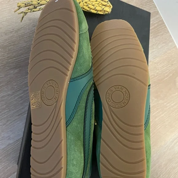 Dries Van Noten Green and Yellow Lace Up Sneakers - Picture 3 of 3